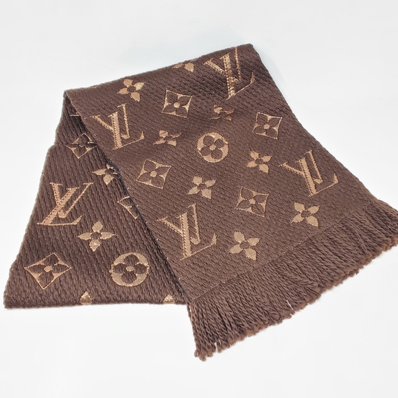 Louis Vuitton Logomania Shine Brown Monogram Scarf - Picture 6 of 13
